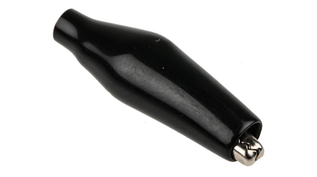 Crocodile Clip Nickel-Plated Steel Black PVC
